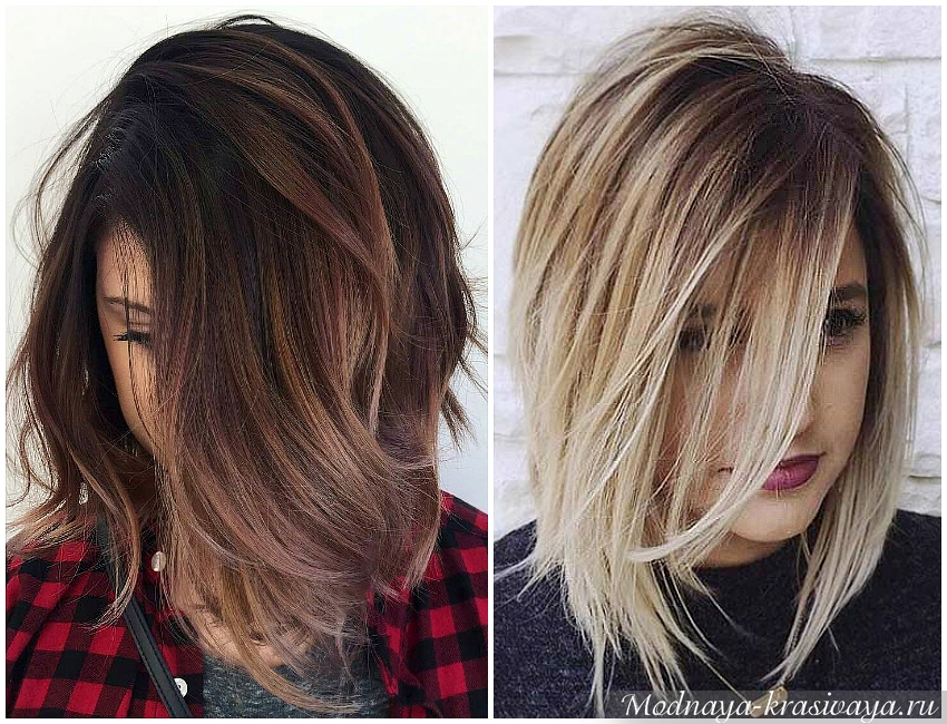 Балаяж на короткие волосы фото на темные волосы фото до и после