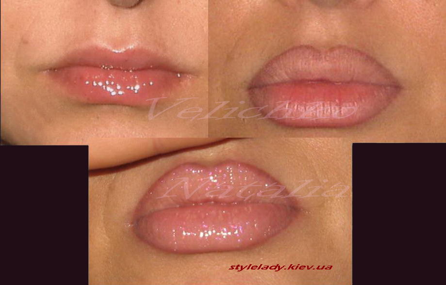 Контур губ перманентный макияж фото до и после фото