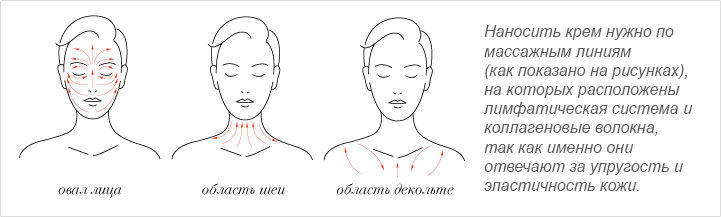 Как правильно наносить крем на лицо, схема нанесения крема на лицо