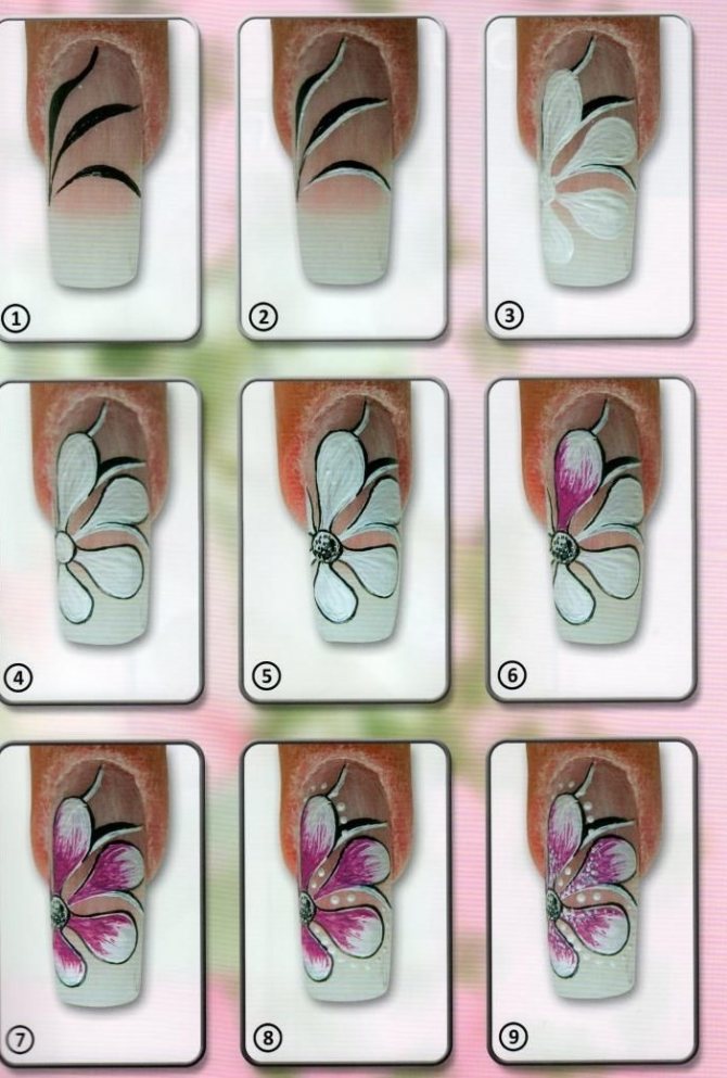 Рисунки на ногти акриловыми красками: простая техника выполнения в домашних условиях