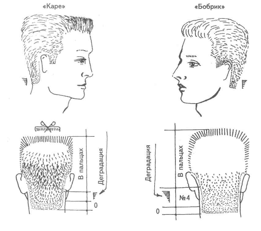 Мужские стрижки на короткие волосы схема стрижки