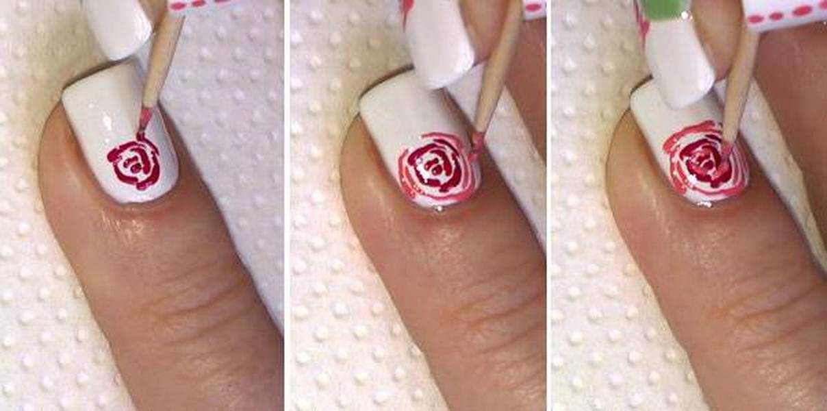Розы на ногтях гель-лаком пошагово: как рисовать маникюр