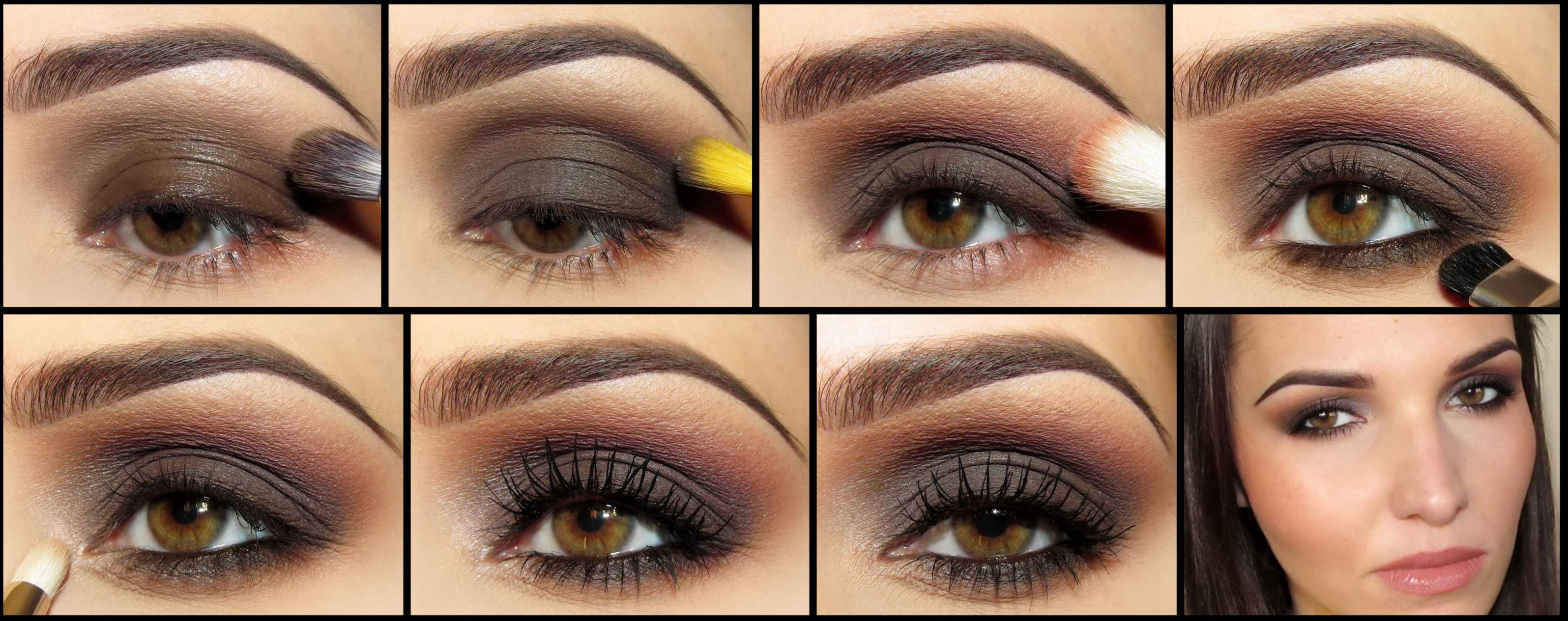 Техника выполнения легкого дневного макияжа для карих глаз