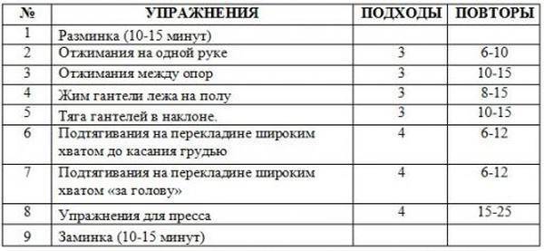 План тренировок дома для мужчин для набора мышечной массы и силы