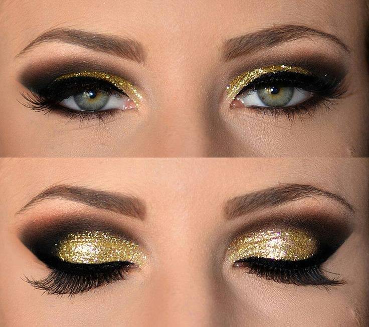 Как сделать пошагово золотой макияж для разного цветотипа глаз