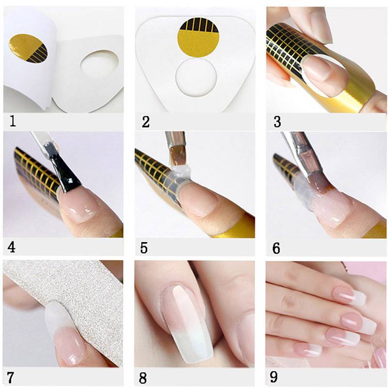 Этапы наращивания ногтей гелем в домашних условиях