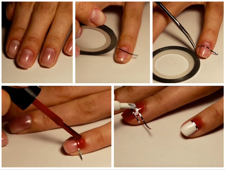 Дизайн ногтей с лентой для дизайна: руководство, как пошагово сделать маникюр
