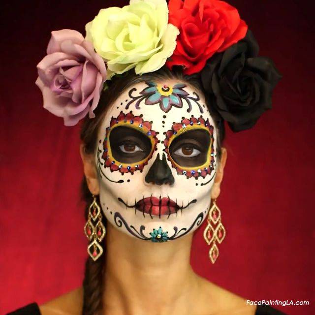 Макияж скелета на хэллоуин, создаем makeup skeleton