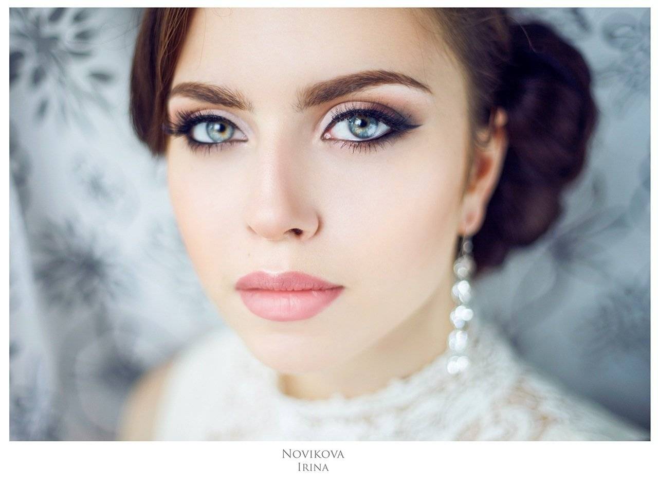 Свадебный макияж для голубых глаз (лучшие фото)