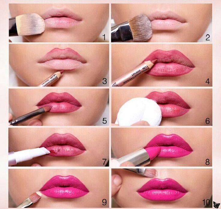 Как сделать макияж губ: пошаговая инструкция