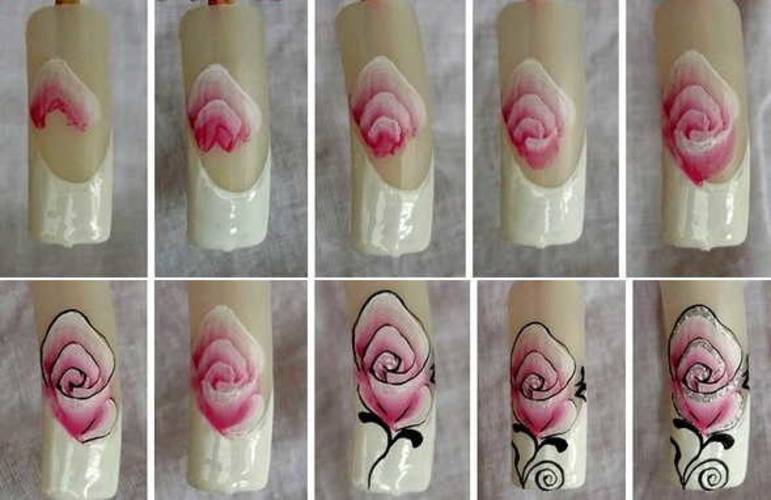 Модный маникюр с розами: 100 шикарных идей для цветочного дизайна