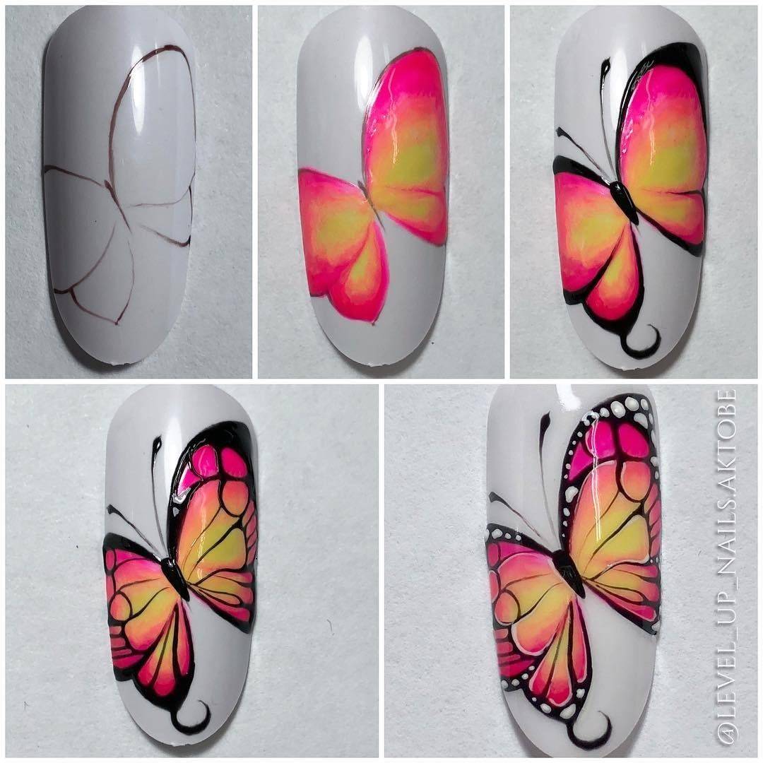 Бабочка на ногтях пошагово для начинающих. как научиться рисовать на ногтях в домашних условиях. как научиться рисовать на ногтях
