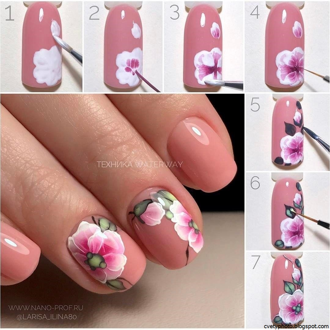 Цветы на ногтях: фото дизайнов и пошаговая инструкция