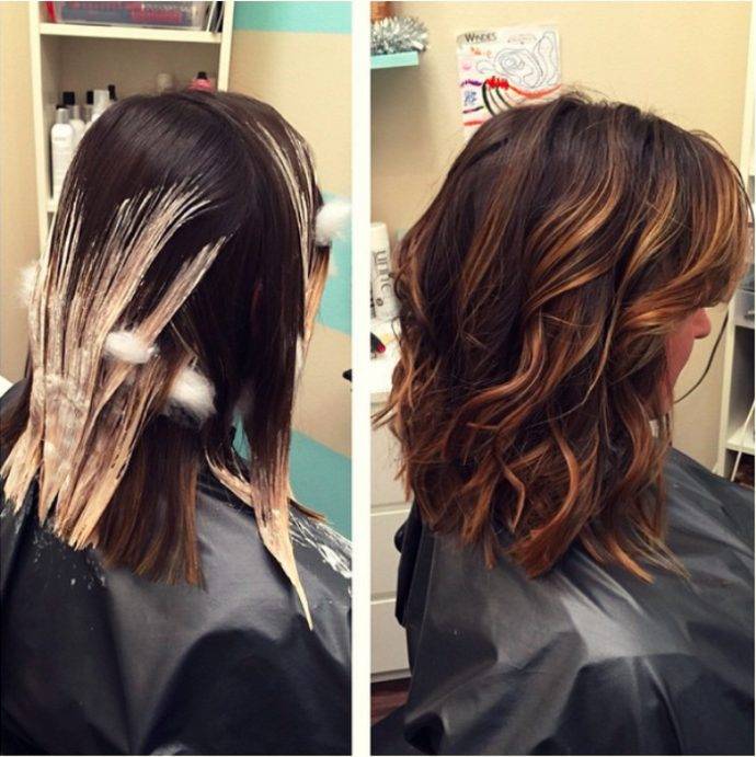Мелирование на темные волосы - фото до и после, виды мелирования