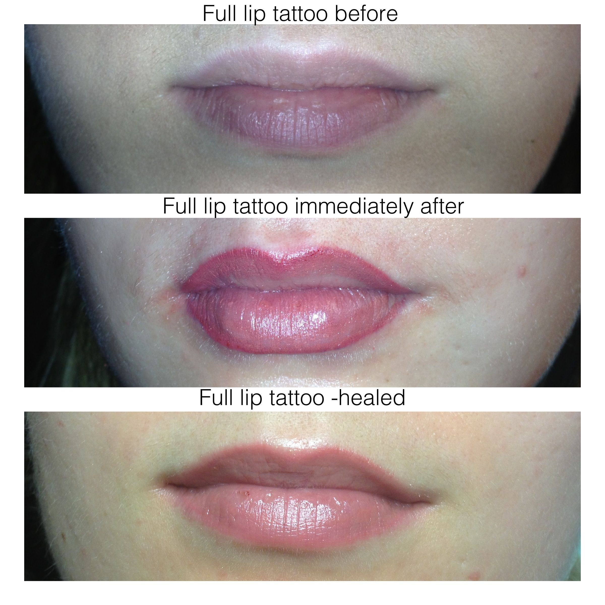 Перманентный макияж губ: до и после
