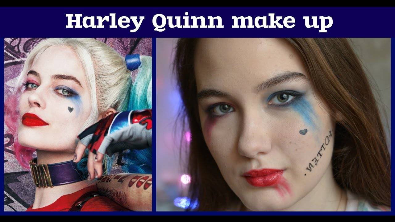 Как сделать макияж харли квинн?
