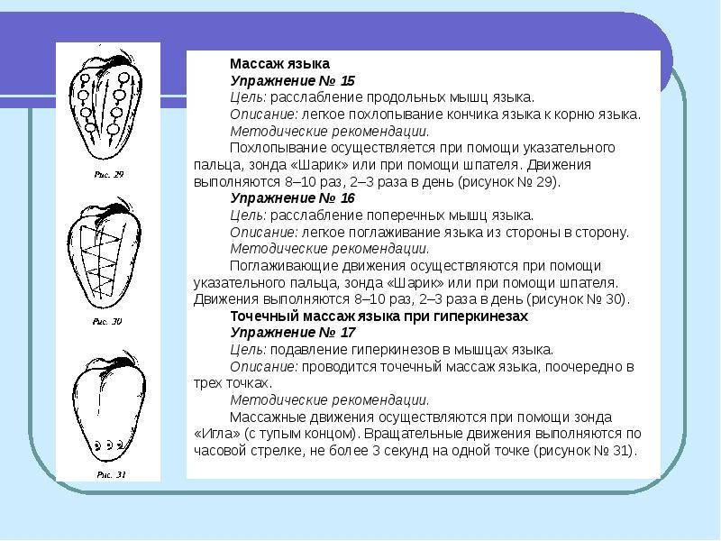 Логомассаж языка в картинках