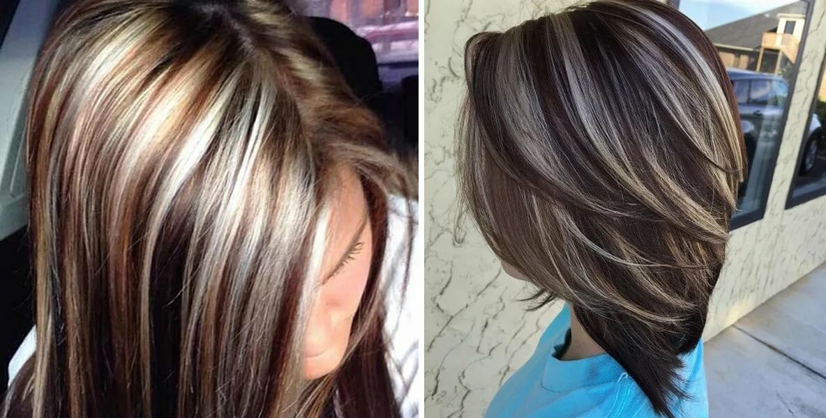 Крупное мелирование на темные волосы: фото до и после окрашивания шевелюры широкими прядями, техника и нюансы проведения процедуры