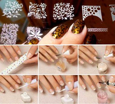 Трафарет для ногтей - многоразовые и одноразовые, как пользоваться и как сделать своими руками?