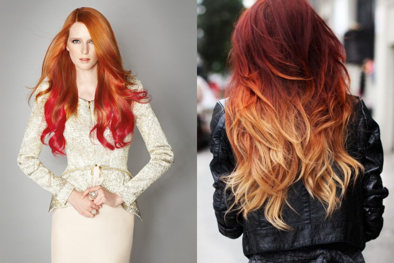 Омбре на рыжих волосах: варианты нанесения и техника :: syl.ru