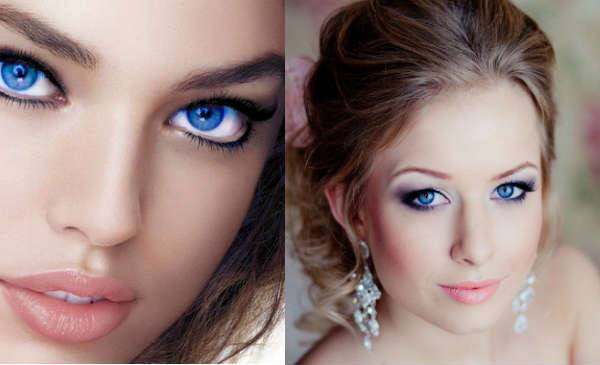 Свадебный макияж для голубых глаз (лучшие фото)