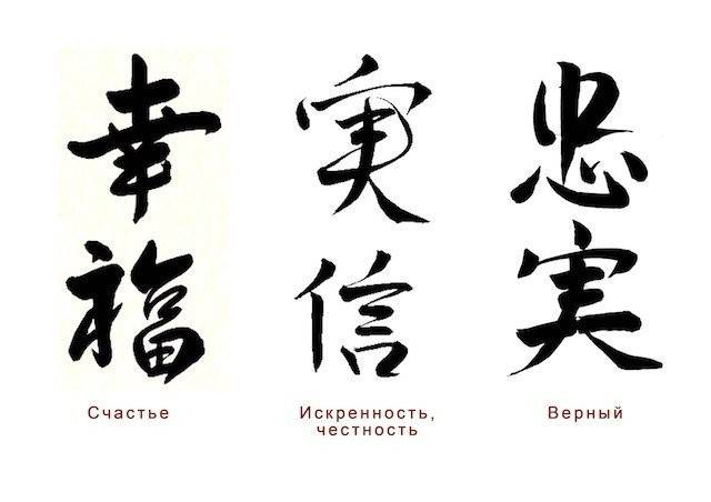 Татуировки японские иероглифы