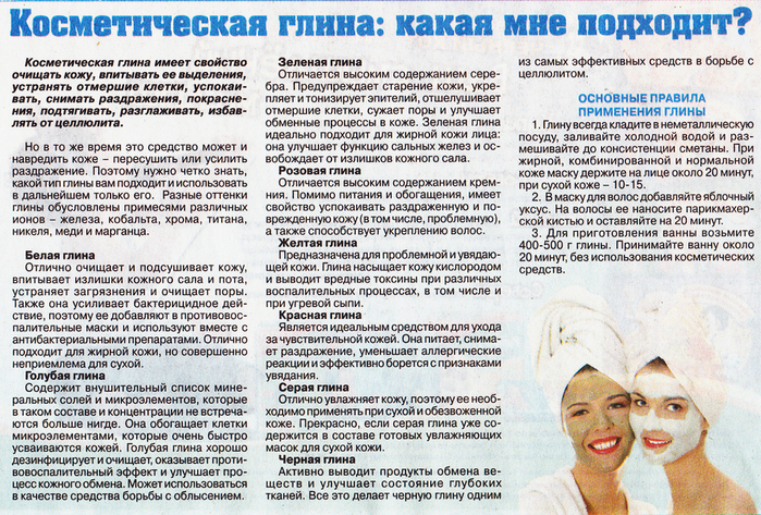 Голубая глина для лица