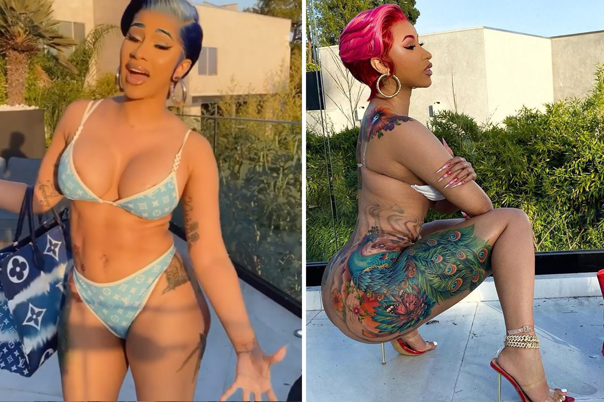 Карди Би (Cardi B). Фото горячие в купальнике, до и после пластики
