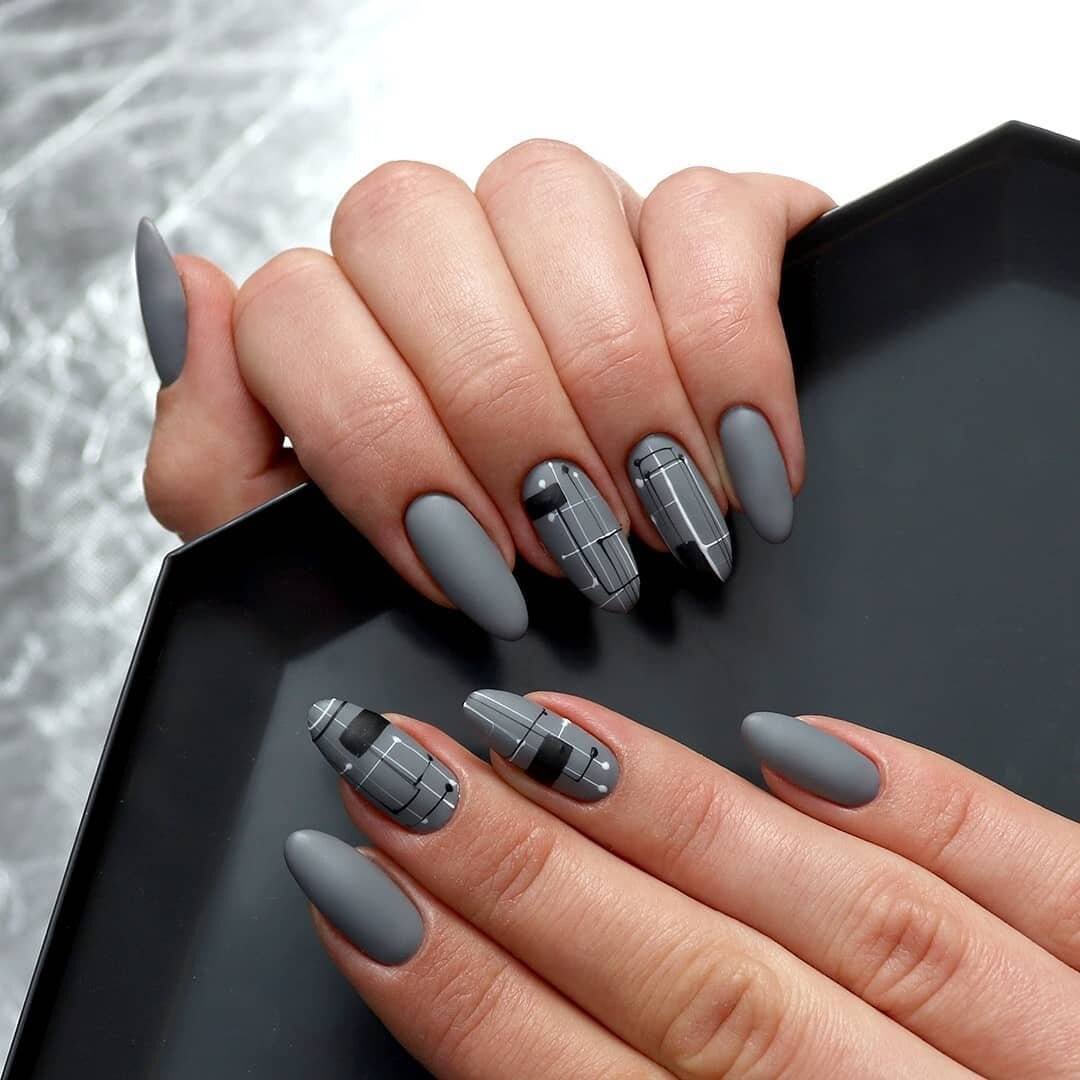 Серый маникюр 2024 - modnail.ru - красивый маникюр