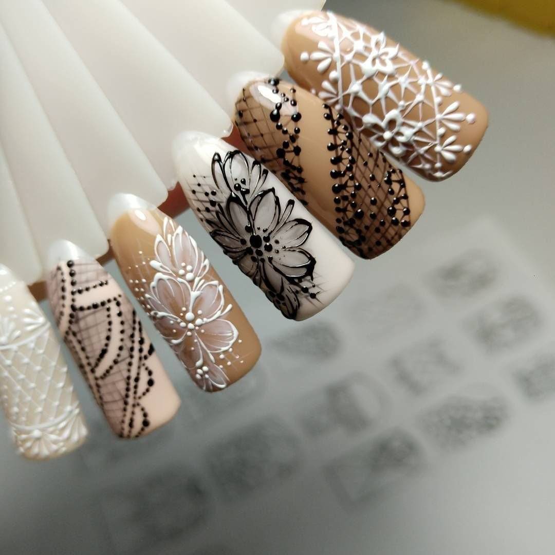 Маникюр кружево: фото ажурного дизайна ногтей