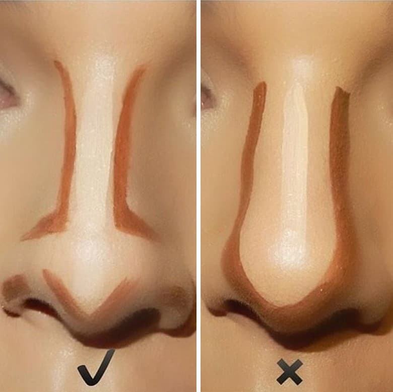 Как зрительно уменьшить нос с помощью макияжа и прически