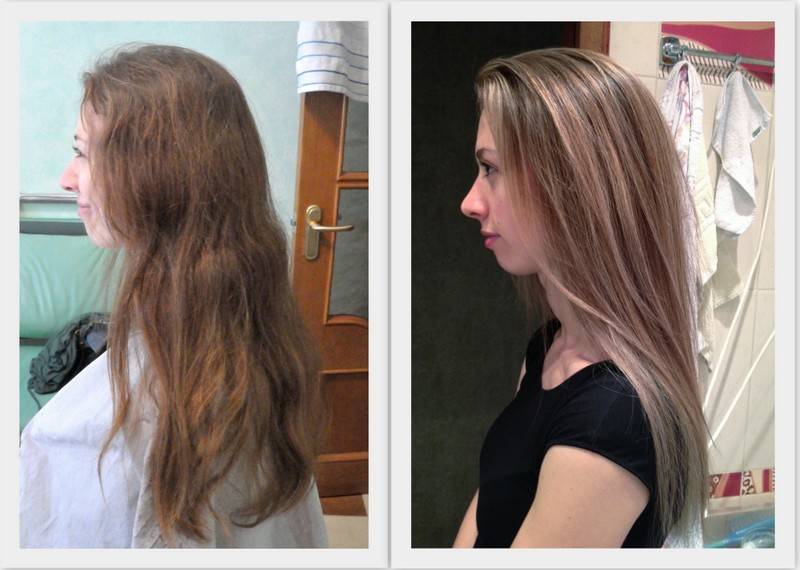 Брондирование волос на русые волосы: фото до и после