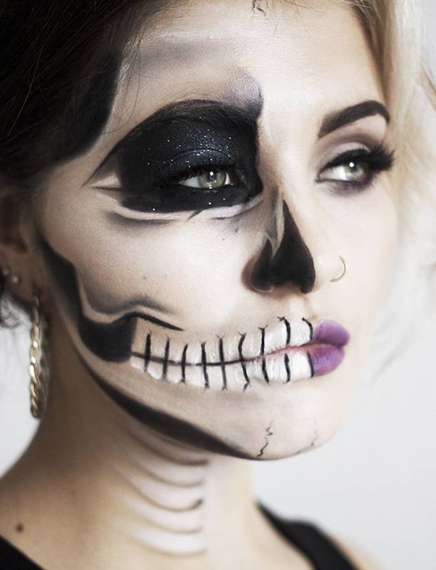 Макияж скелета на хэллоуин, создаем makeup skeleton | | prod make up