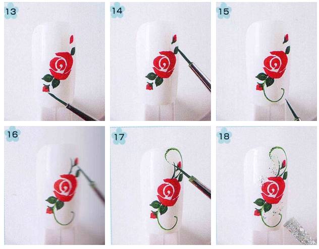 Модный маникюр с розами: 100 шикарных идей для цветочного дизайна
