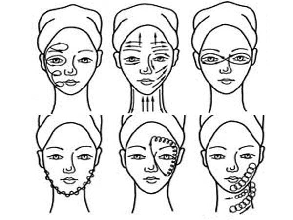 Массажные линии лица и шеи: схема, наглядные картинки, техника нанесения крема, направление движения массажера, фото