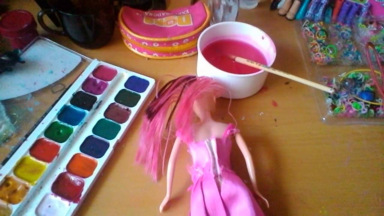 Как покрасить волосы кукле в домашних условиях монстр хай