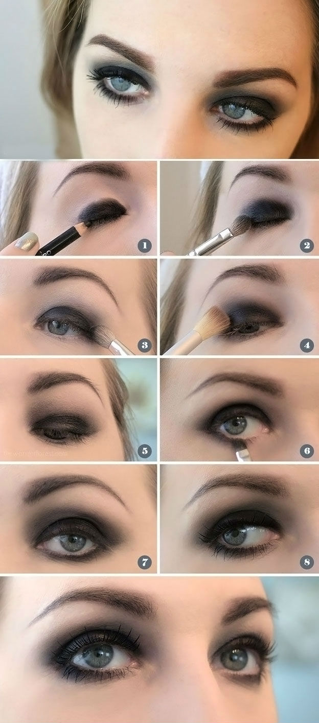 Как сделать макияж смоки айс для голубых глаз