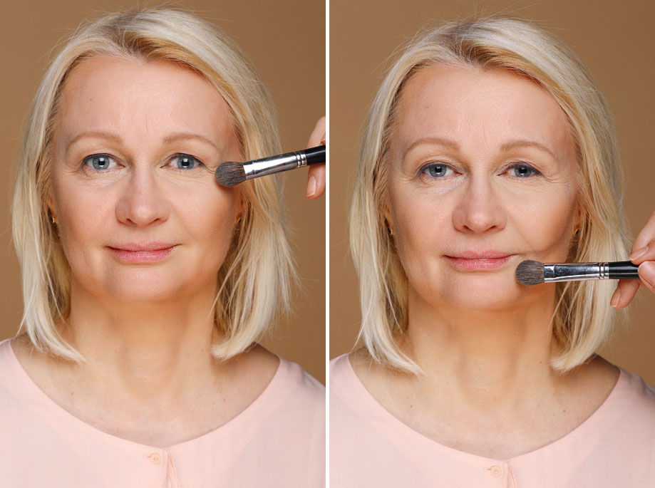 Поэтапное выполнение макияжа для женщин за 45