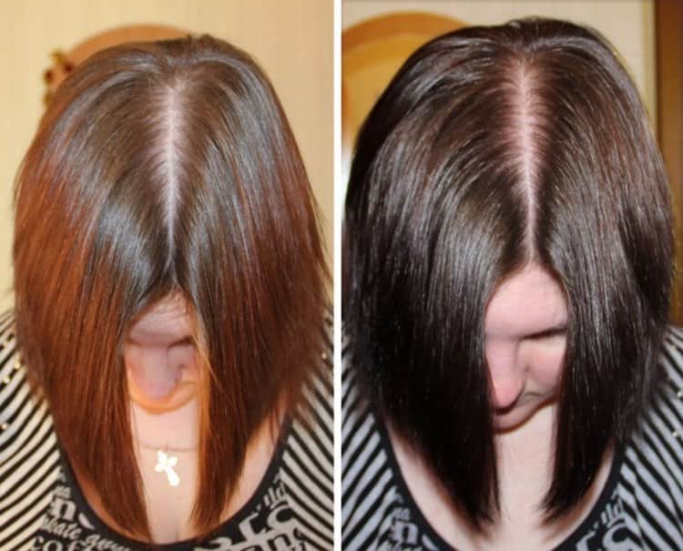 Коричневый цвет волос фото до и после окрашивания