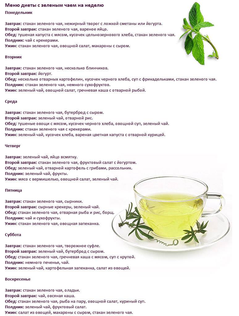 Диета на зеленом чае для похудения: виды, описание, меню, отзывы - минус 7 кг легко - похудейкина