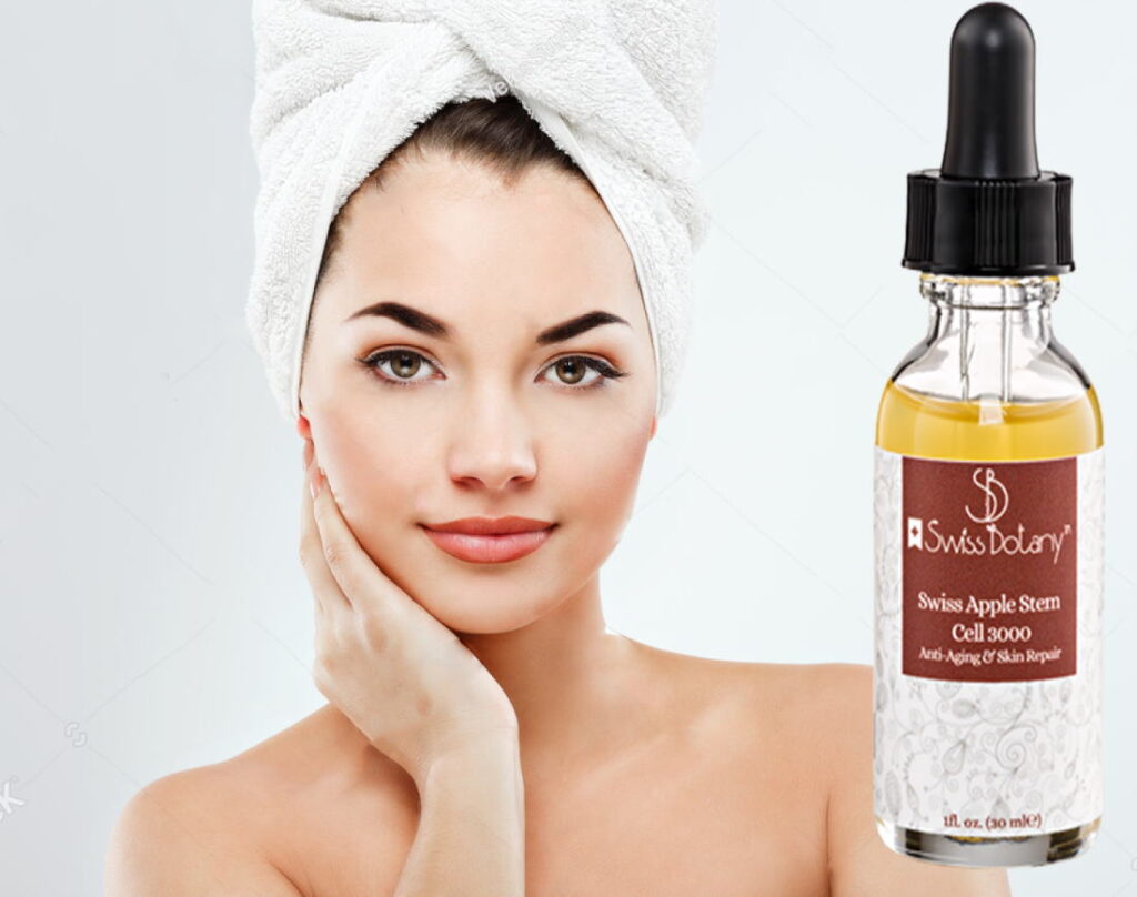 Anti Aging Serum. Skin appears rejuvenated.