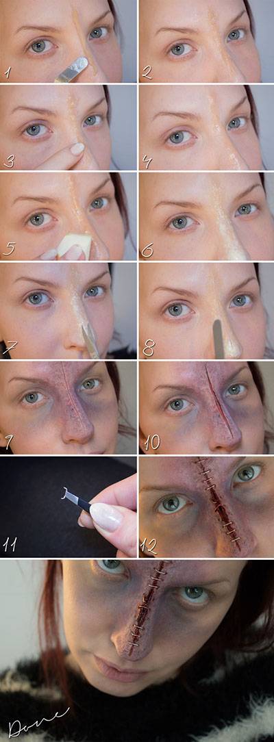 Как нарисовать царапины на лице