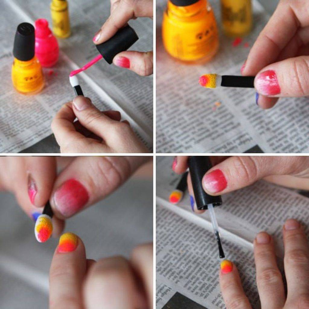 Как сделать градиент на ногтях