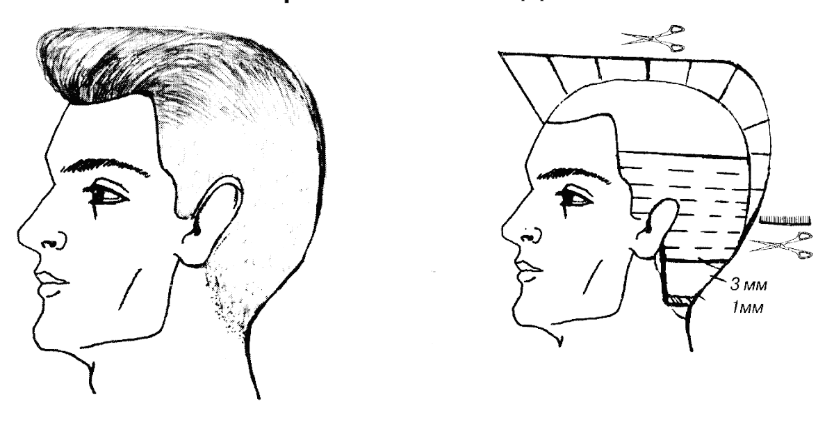 Мужские стрижки на короткие волосы схема стрижки