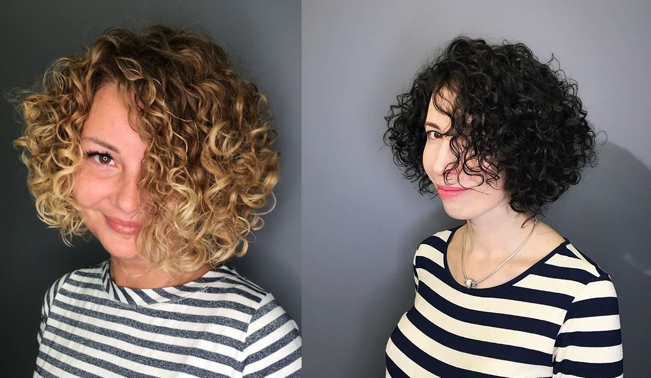 Химия волосы крупные локоны на короткие волосы фото до и после