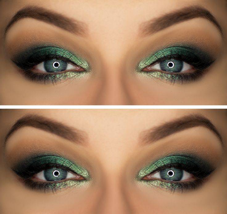 Макияж под зеленое платье для зеленых глаз - как сделать