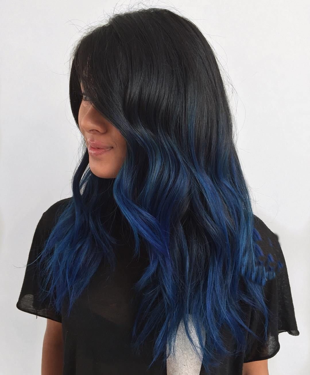 Синяя краска для волос на темные волосы 2019 год