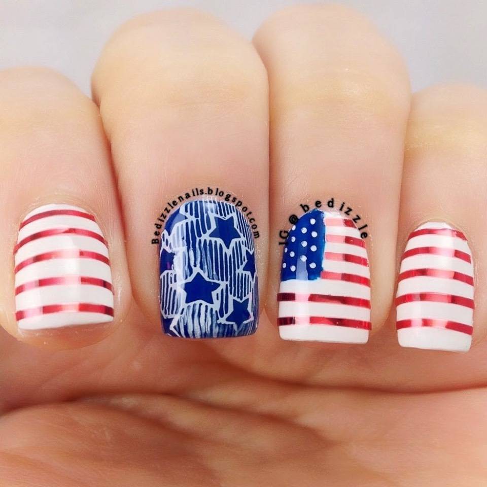 Американский маникюр – фото, дизайн ногтей американский флаг, уроки по оформлению ногтей