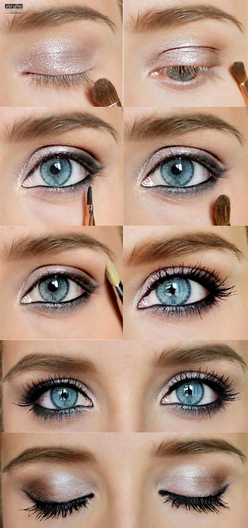 Как сделать дневной макияж для серо-голубых глаз