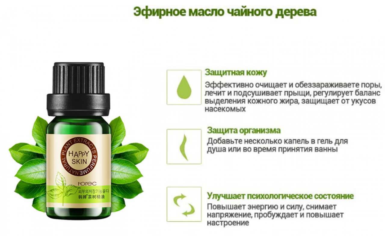 Масло чайного дерева — 10 свойств и применение, а также влияние на здоровье организма